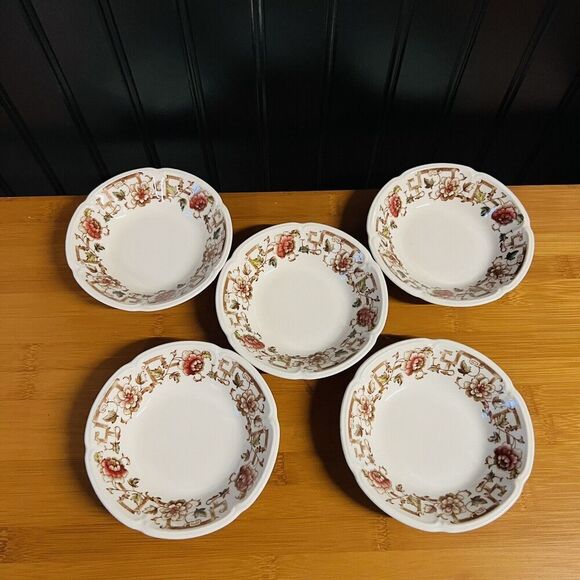 5 Johnson Brothers INVERNESS Windsor Ware Fruit Berry Ice Cream Cereal Bowl Vntg - Picture 1 of 11